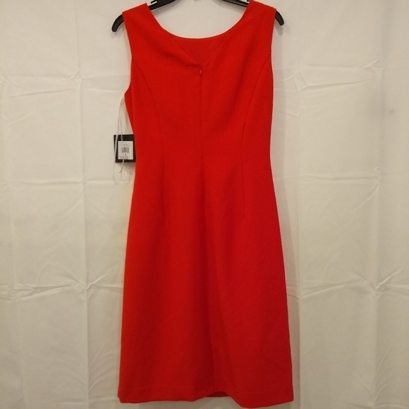 Ellen Tracy Red Midi Sleeveless Casual Dress, back zip, size 8 - Picture 2 of 7